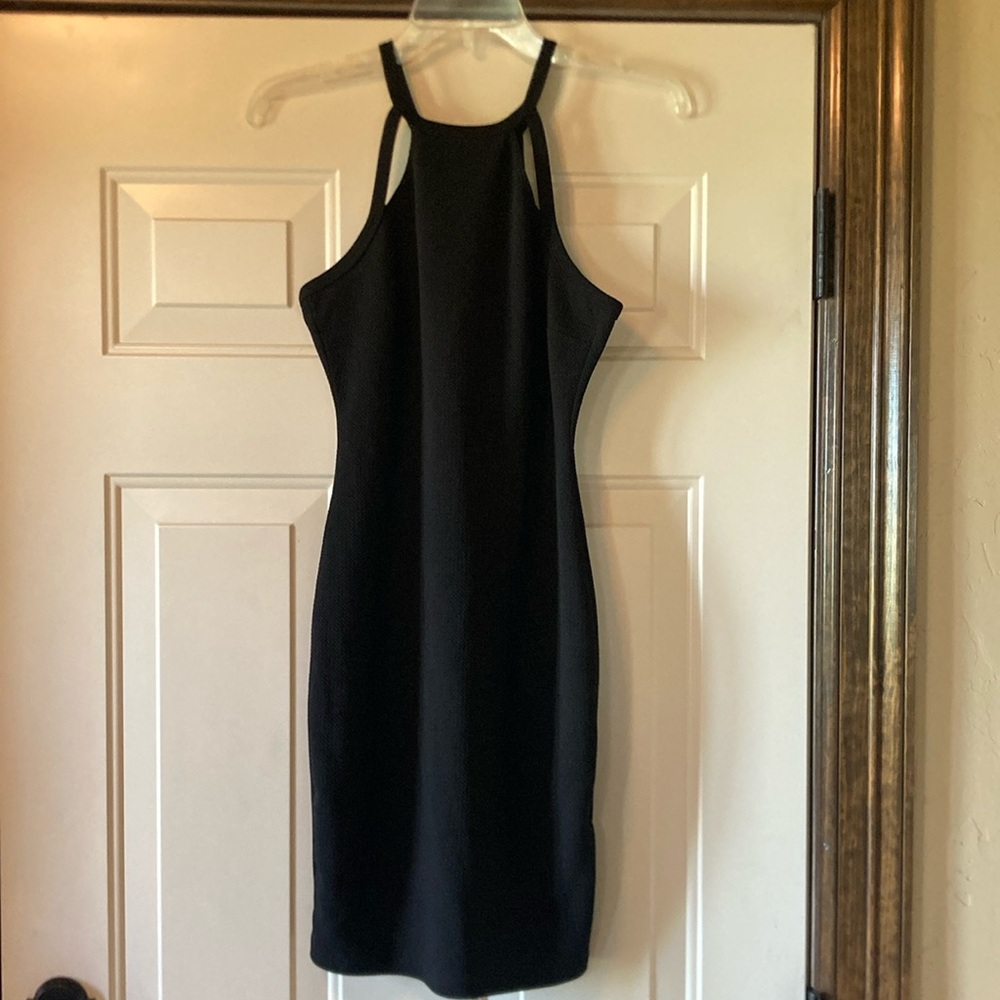 Small Papaya Black Strappy Halter Dress